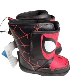 Spider-Man Kids Light Up Boots Sz. 7 - Black and Red